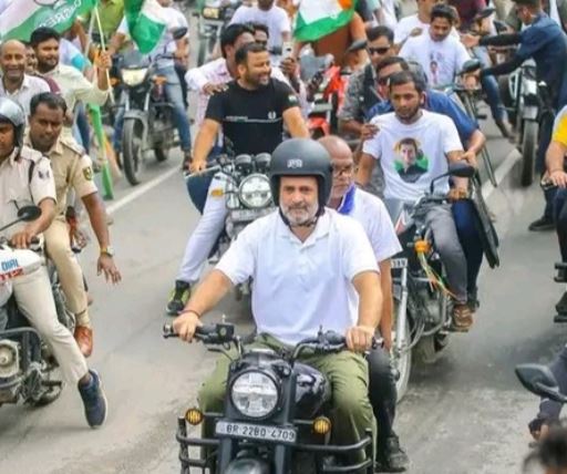 राहुल गांधी ने ‘वोटर अधिकार यात्रा’ के आठवें दिन की बुलेट की सवारी, बाइक रैली में हुए शामिल