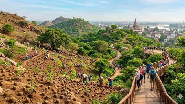 गयाजी की बंजर पहाड़ियां इको-टूरिज्म केंद्र बनेंगी, सीड ब्लॉक तकनीक से एक लाख से अधिक पौधे लगेंग