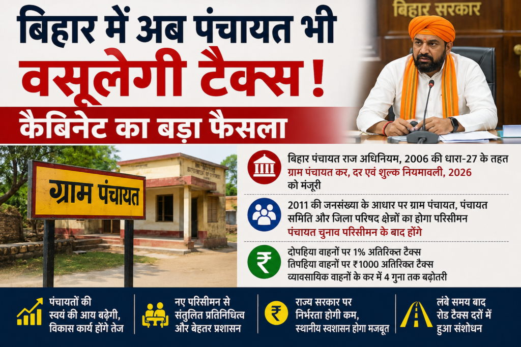 बिहार में पंचायतों को टैक्स वसूलने का अधिकार, कैबिनेट ने दी नई नियमावली को मंजूरी
