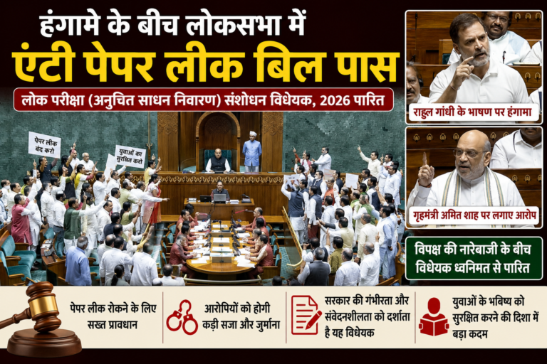 हंगामे के बीच लोकसभा में एंटी पेपर लीक बिल पास