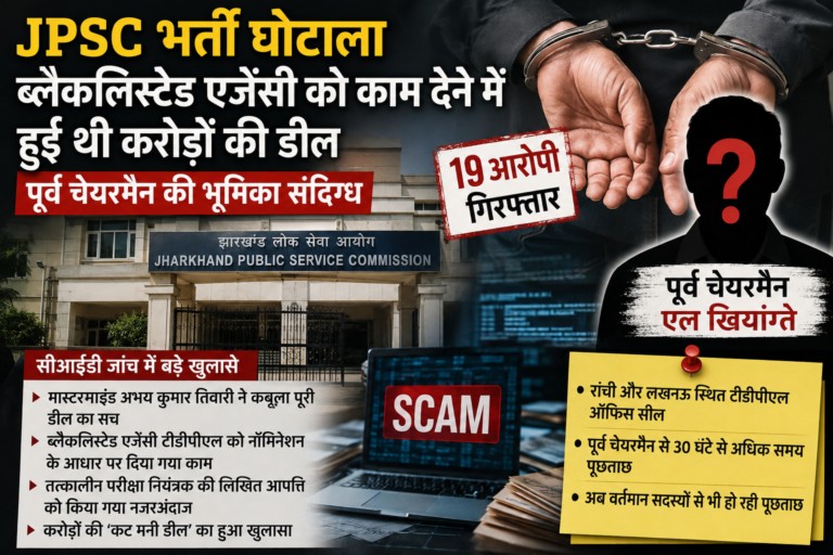 JPSC भर्ती घोटाला : ब्लैकलिस्टेड एजेंसी को काम देने में हुई थी करोड़ों की डील, पूर्व चेयरमैन की भूमिका संदिग्ध