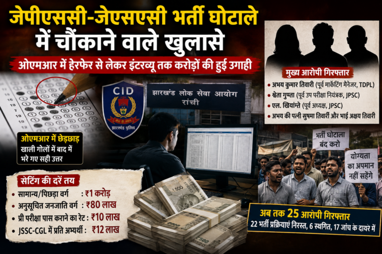 जेपीएससी-जेएसएसी भर्ती घोटाले में चौंकाने वाले खुलासे, ओएमआर में हेरफेर से लेकर इंटरव्यू तक करोड़ों की हुई उगाही