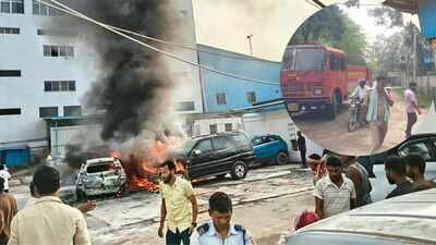 कोकर में टाटा ऑटो मोटर्स वर्कशॉप में भीषण आग, 4-5 वाहन जलकर खाक